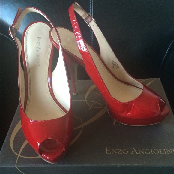 Enzo Angiolini Red platform stilettos