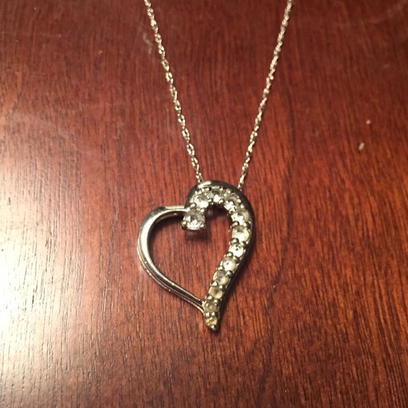 Heart shaped diamond necklace