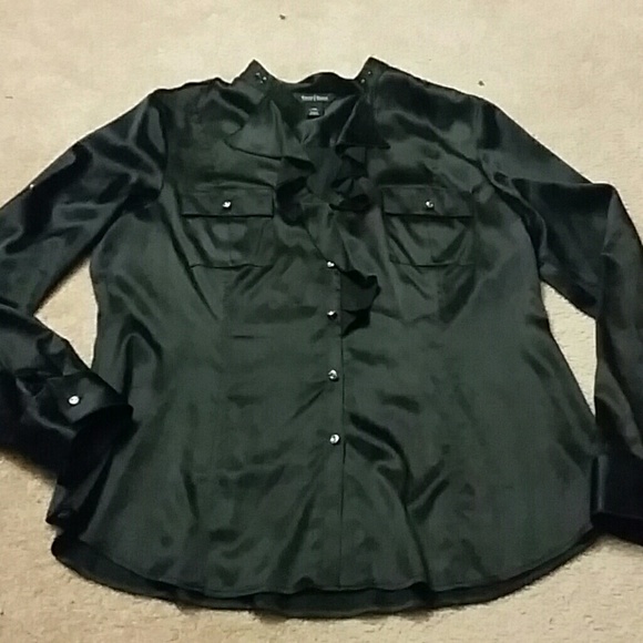 WHBM SIZE 14 LS SILK SHIRT