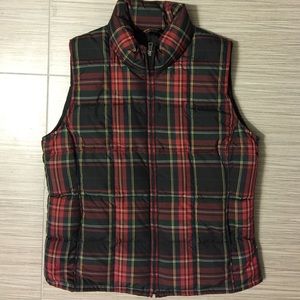 Petite Eddie Bauer Plaid Quilted Down Vest