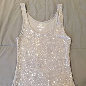 Light Gray sequin tank