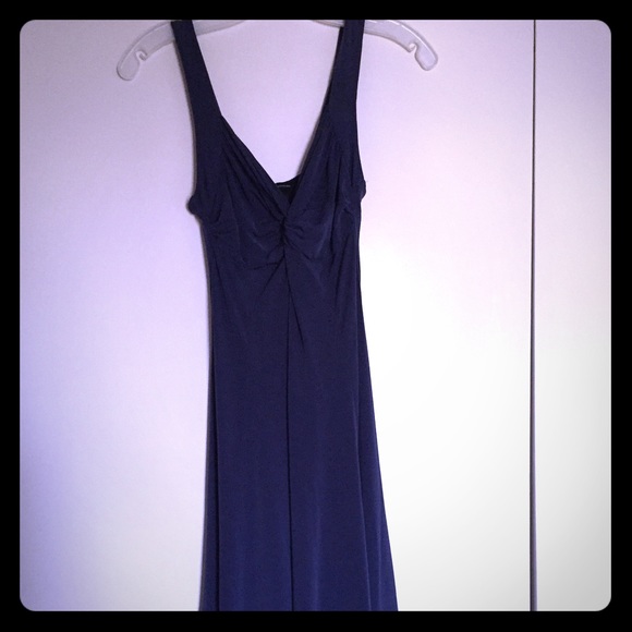 Navy knotted fit & flare dress