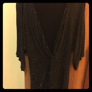 Bebe low plunge hand beaded dress