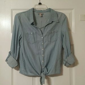Denim Tie Shirt