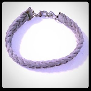 NWOT Grey suede braided bracelet