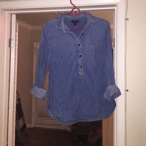 J. Crew denim pullover top