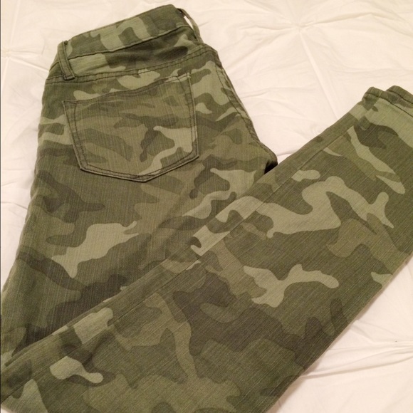 Green Camouflage  Skinny Jeans
