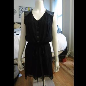 New Rebecca Taylor sequin black dress sz 2