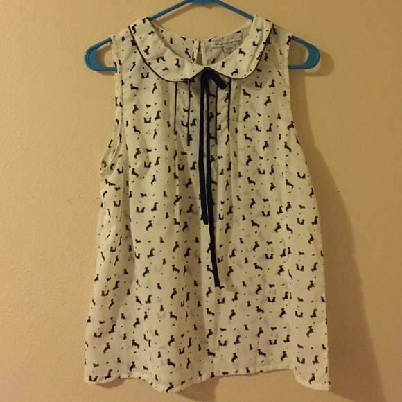 Dachshund collared tank top
