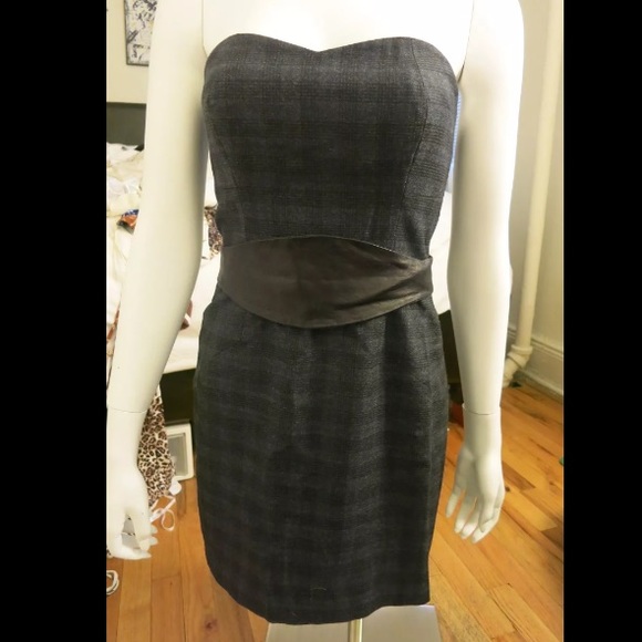 A.L.C plaid mini dress with leather belt sz 2