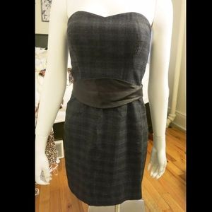 A.L.C plaid mini dress with leather belt sz 2