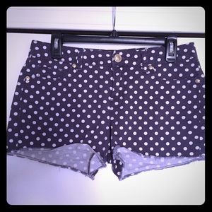 Purple & white polka dot shorts