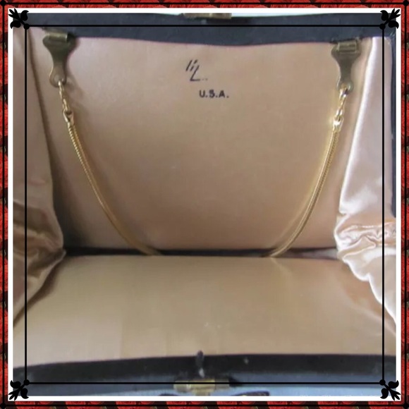 πΊHOST PICKπΊVintage H.L. Black Fabric Clutch - Picture 2 of 3