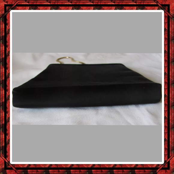 πΊHOST PICKπΊVintage H.L. Black Fabric Clutch - Picture 3 of 3