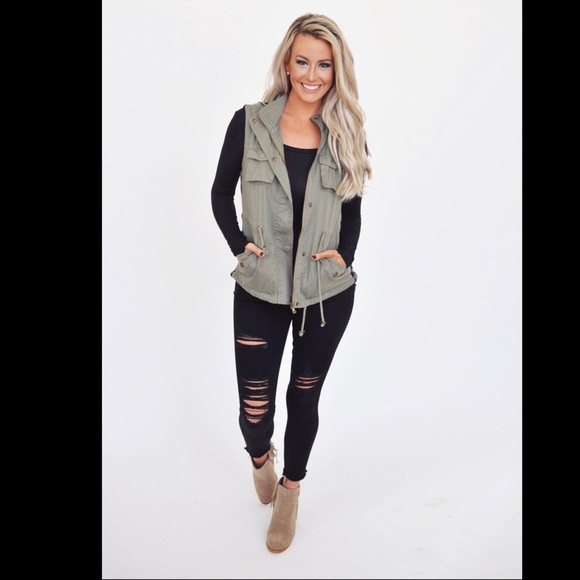 ❤SOLD OUT❤Olive Tribal Sweater Back Vest - Picture 2 of 4