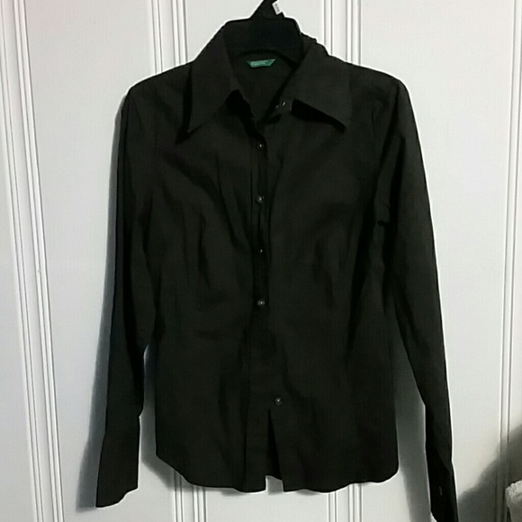 United Colors of Benetton Brown button down blouse