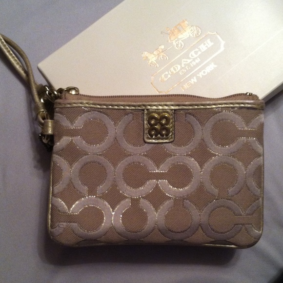 Gold Coach Wristlet