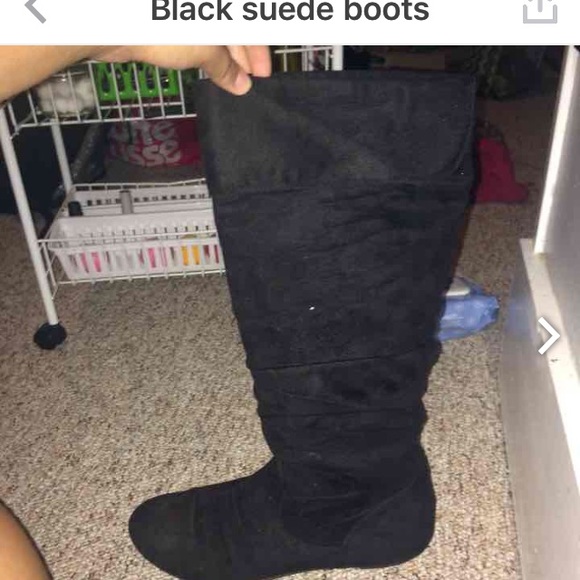 Black suede boots