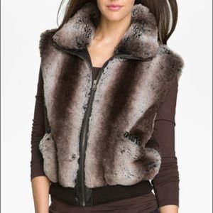 Large Faux Chinchilla Fur Vest