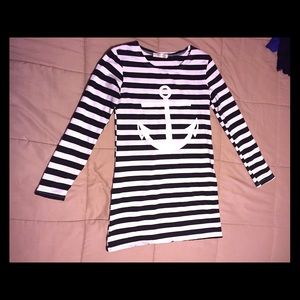 ⚫️⚓️Black & White striped sailer tunic!