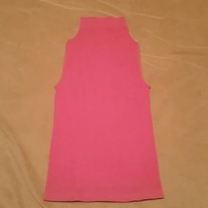 Magenta, ribbed, sleeveless tank top.