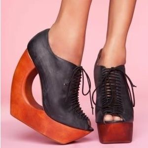 JEFFERY CAMPBELL Rockin Cut Out Lace Up Bootie NEW