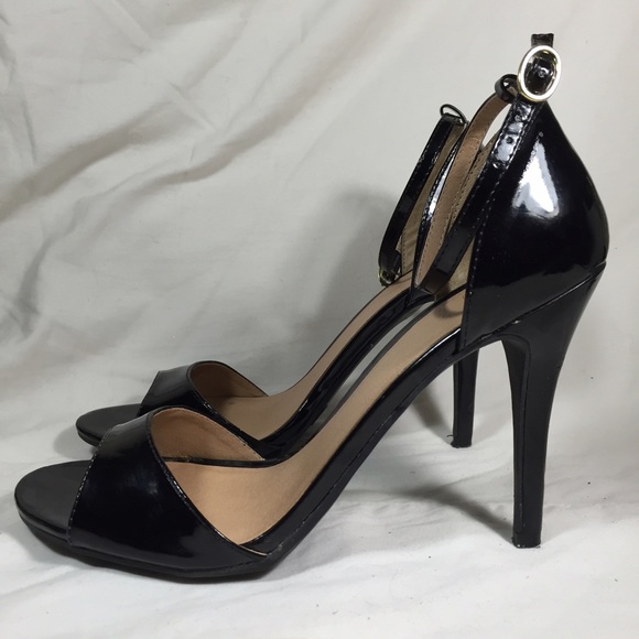 SM New York Single Sole Black Patent Leather Heels