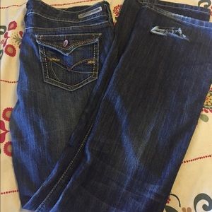 Dark wash denim boot cut