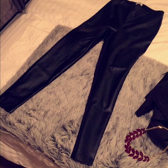 SOLD🚫on other site. Black Leather Leggings - Picture 1 of 3