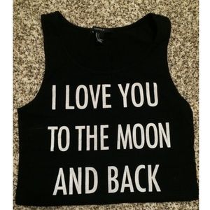 I love you to the moon and back crop top.