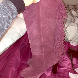NWOT Deep Purple Fringed Boots by Cosmopolitan