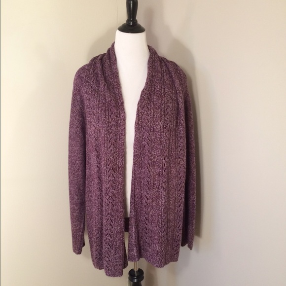 Purple Marbled Open Front Cardigan