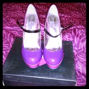 Purple and pink heels