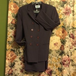 Purple pinstriped suit