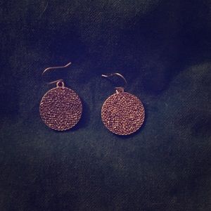 Silver pave  drop earrings