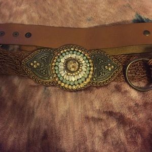 Brown belt with lots of bling