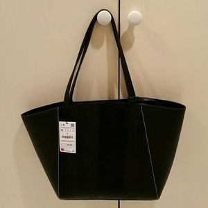 Zara Basic Tote (Navy Blue)