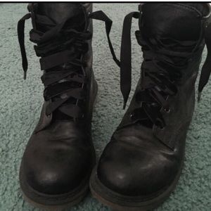 Black combat boots