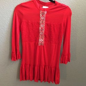 Size Small red Free People top beautiful details