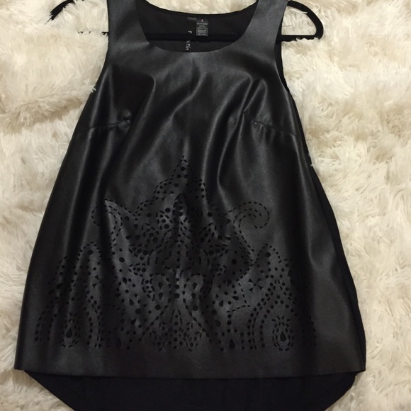 Leather front tank top
