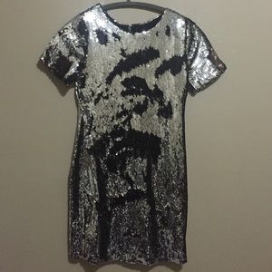 Topshop Sequined Shirt Dress