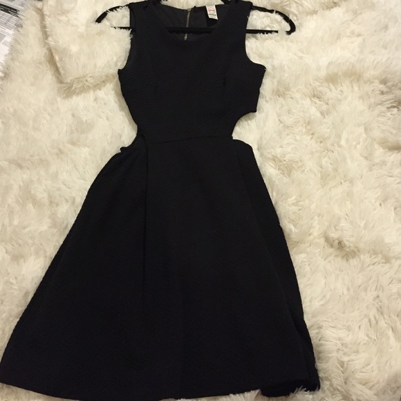 Gold zip up black dress