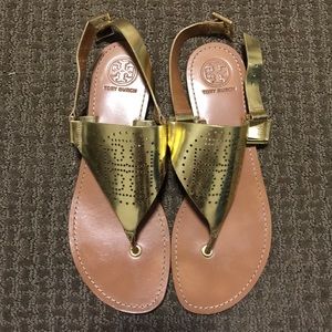 Gold leather Tory Burch sandals - Size 9