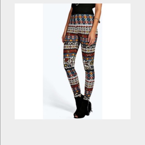 Aztec print multi-color pants