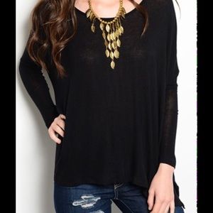 Basic long sleeved black top