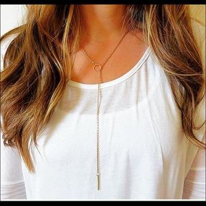 Dainty chain circle necklace.