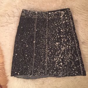 TSUMORI CHISATO Black & White cutoff denim skirt