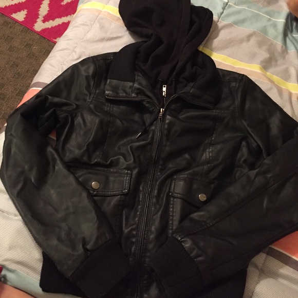 Obey leather motorcycle jacket