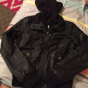 Obey leather motorcycle jacket