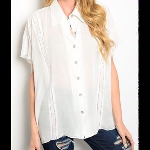 White button up blouse